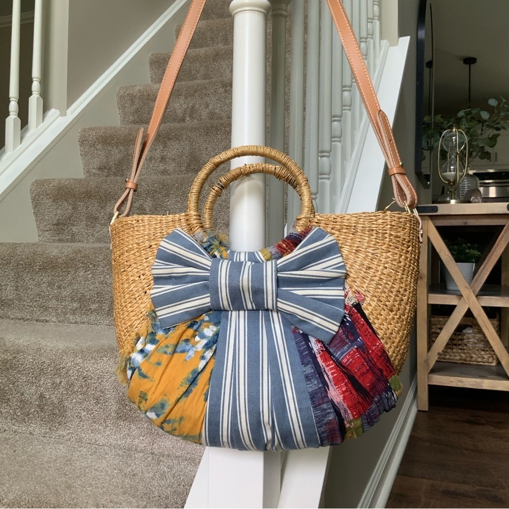 Sam Edelman | Patchwork Straw Crossbody Bag. - image 1